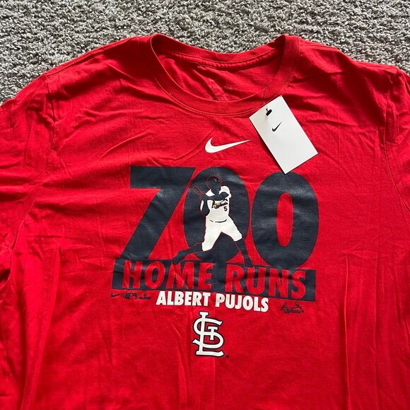 NEW Nike Albert Pujols St. Louis Cardinals 700 Home Runs T Shirt MLB Size 2XL - Picture 2 of 6